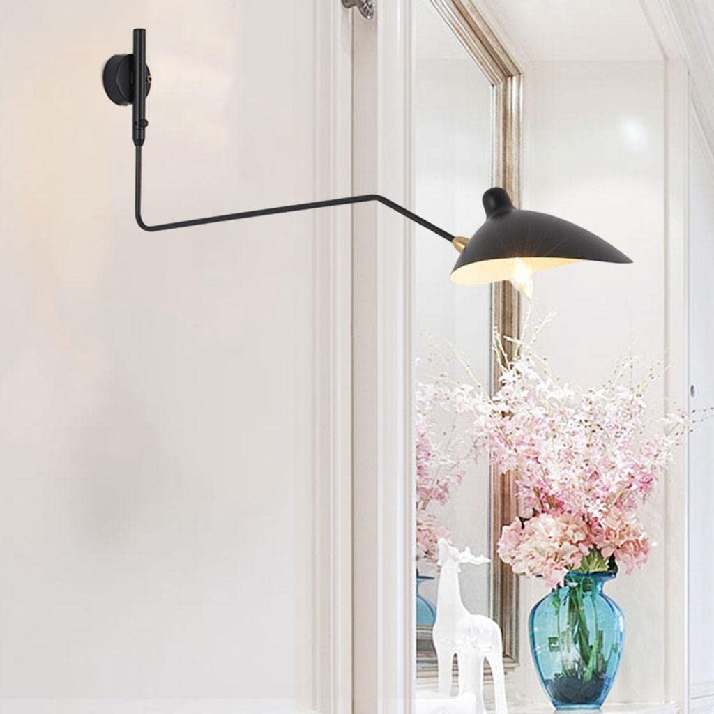 perfk Moderne Schwingarm Wandleuchte mit Langem Arm Einstellbar für Den des
