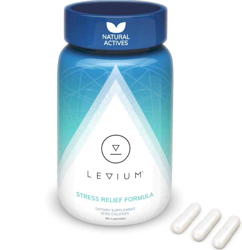 Levium Maximum Strength Stress Relief Supplement Calm and Mood Support Supplement with KSM-66 Ashwagandha GABA L-Theanine Magnesium 90