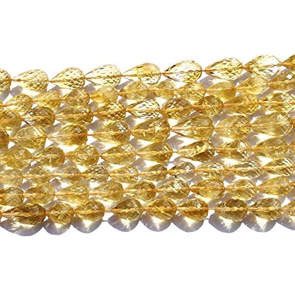 BONLISONS Gouttes Semi-précieuses en Citrine naturelle Forme B perles en vrac de qualité pour la Fabrication de Bijoux | Collections de perles Semi-précieuses | Perles de Citrine