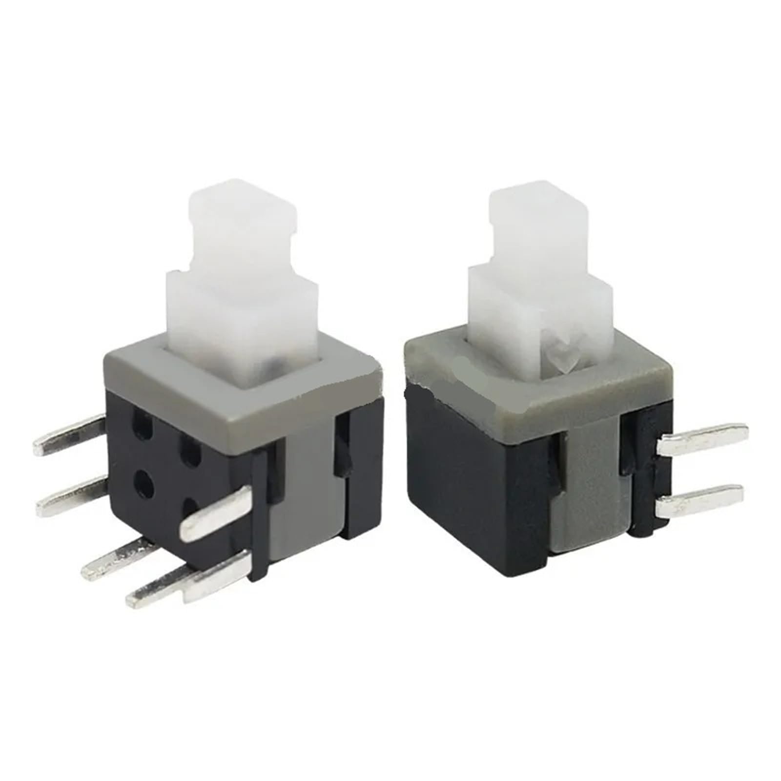 Interrupteur autobloquant 5.8x5.8 mm à angle droit avec mécanisme marche arrêt stable