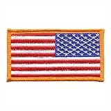 Military USA American Velcro REVERSED Flag Patch Gold Border