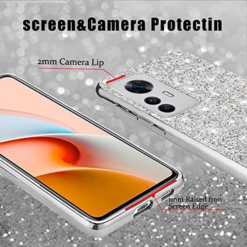 Coque Redmi Note 12S antichoc résolvant les risques de casse avec style pailleté argent - 5
