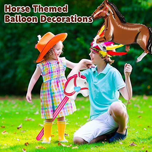 Roshtia 16 Pcs Inflatable Stick Horse Inflatable Horsehead Stick Cowgirl Horse Balloon For Cowboy Theme Parties Birthday Party Decoration Supply #TOP5