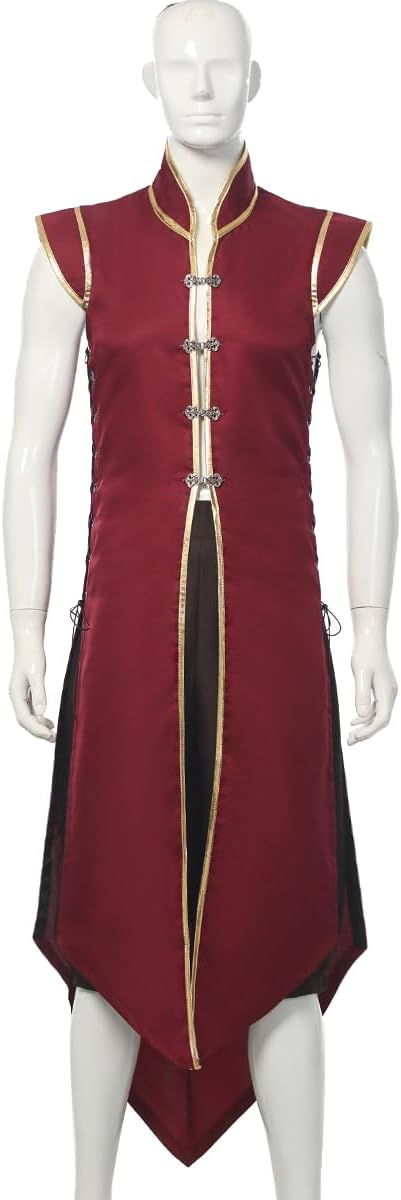 Men’s Medieval Viking Vest, Renaissance Sleeveless Tunic Tops Vintage Long Vest Knight Cosplay Costume - Image 2