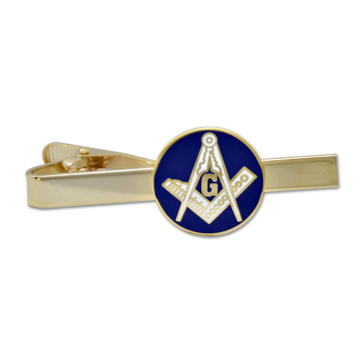 The Masonic ExchangeSquare & Compass Masonic Tie Clip - [Blue & Gold][2 1/4'' Wide]