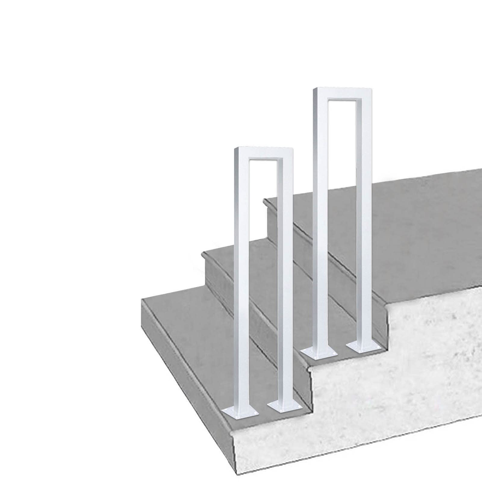 Rampe d'escalier extérieure et intérieure en métal blanc pour 1 marche 35cm