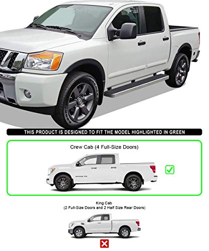 Estribos laterales para Nissan Titan de acero inox. miniatura 2