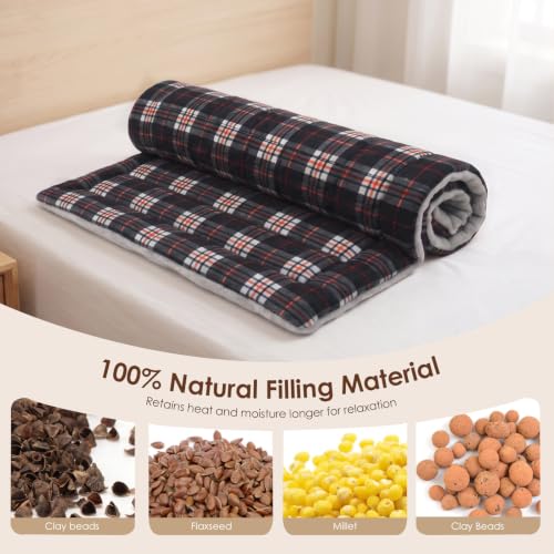 Image of Extra Large Microwave Heating Pad for Back, 24.4 X 14.17 Tartan Black