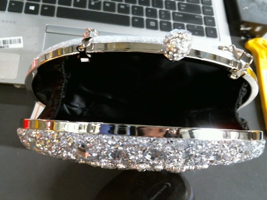 Womens Sparkly Rhinestone Glitter Clutch Purse Evening Handbag Shoulder Bag for Wedding Party Prom - Image 2