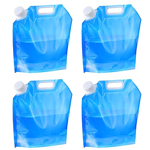 HuangXinyu 2 Pcs Bidon Agua Plegable, 5L Bolsa de Agua Plegable, 5 litros Envase de Agua Portátil, Bidón Plegable, Contenedor Bolsa de Almacenamiento de Agua Plegable para Viaje Camping Picnics