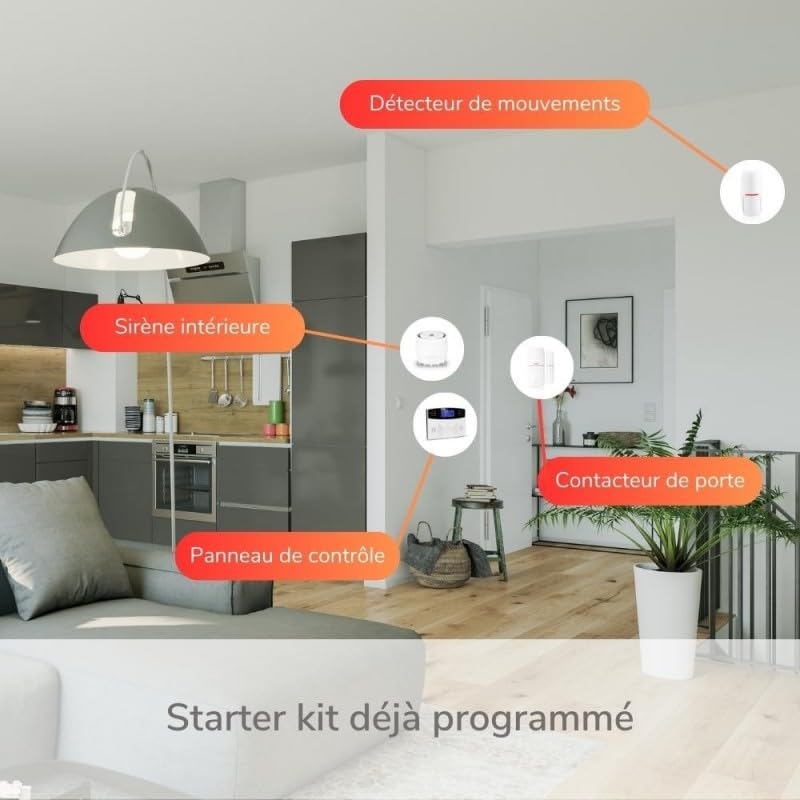 Evolution Plus, système d'alarme sans Fil connectée WiFi/GSM 4G Compatible Androïd et iOS