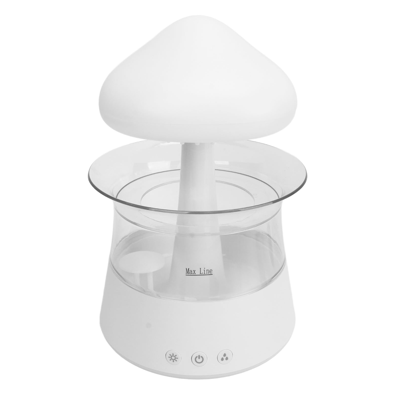 Umidificatore Rain Diffusore Silenzioso di Luce a 7 Colori per un Sonno Rilassante Home Office Materiale ABS 300 Ml (Bianca)