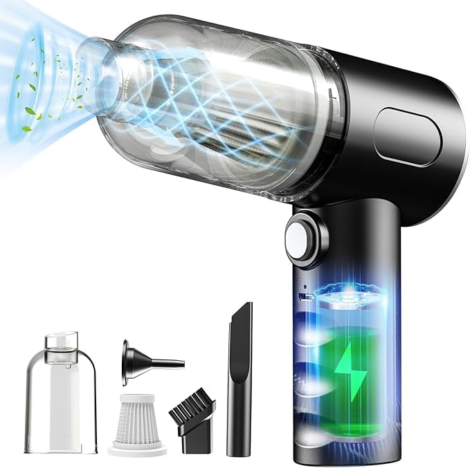 OG Product Car Mini Vacuum Cleaner with Blower Wireless Portable Rechargeable Handheld High Power Suction Vacuum Cleaning Machine for Home Car Computer Keyboard Cordless Air Blowing Dusting-image-28