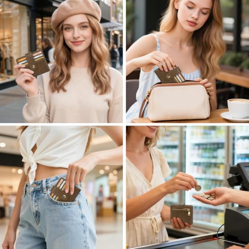 Image of Small Wallets for Women Slim Minimalist Bifold Credit Card Holder