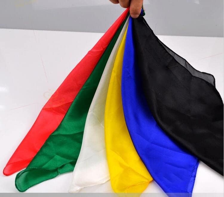 Bufanda de seda de cambio de color, trucos mágicos, rojo, azul, verde, negro, amarillo, blanco, seda, escenario, callejero, accesorios mágicos (10