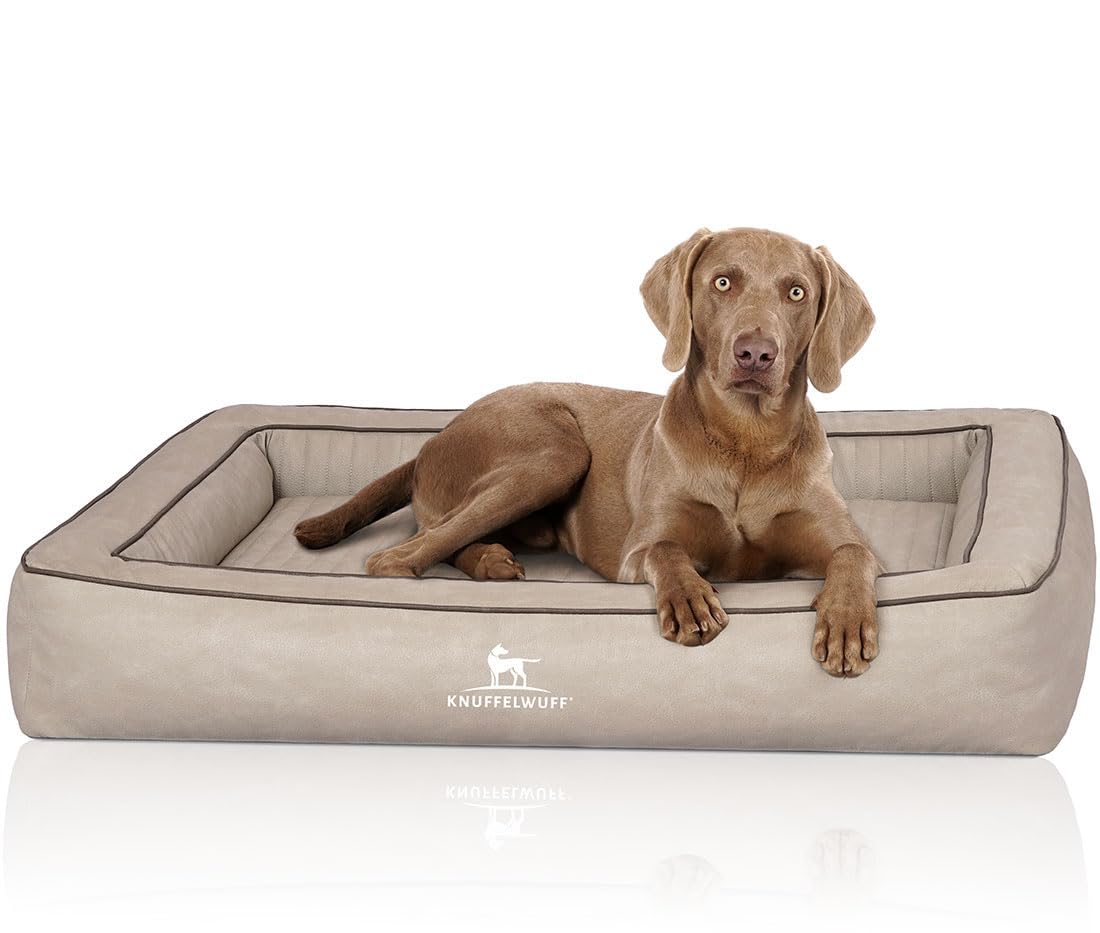 Knuffelwuff Montego XXXL - Cama ortopédica para perro (155 x 125 cm), color gris