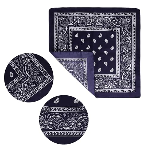 Sumersha 3Pcs Paisley Pattern Bandanas For Men And Women Cowboy Bandana Handkerchiefs Square Head Wrap Scarf thumb #3
