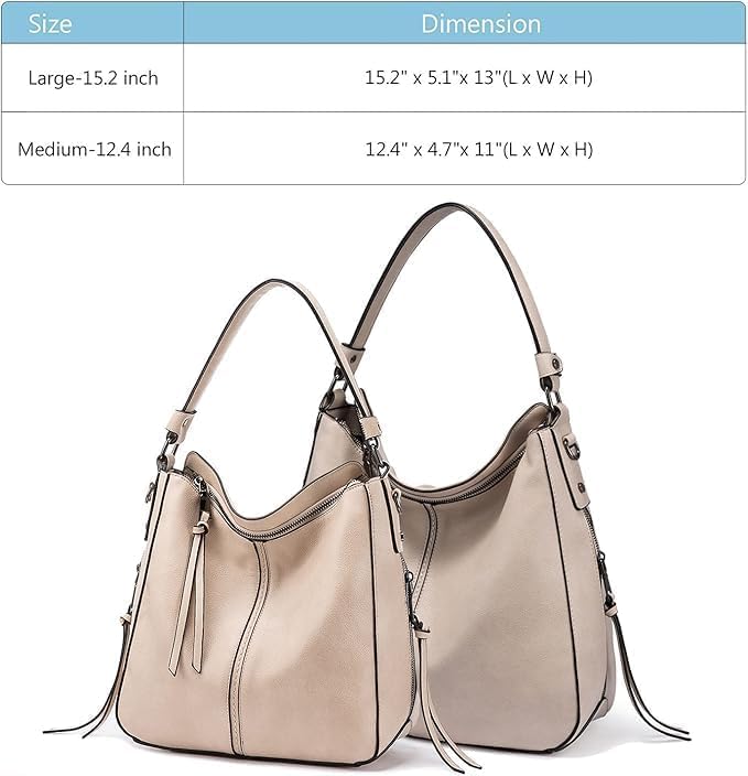 Image of Realer Hobo Crossbody Bags for Women Designer Faux Leather Hobo Handbags Retro Large Size Shoulder Bag Bucket Purse
