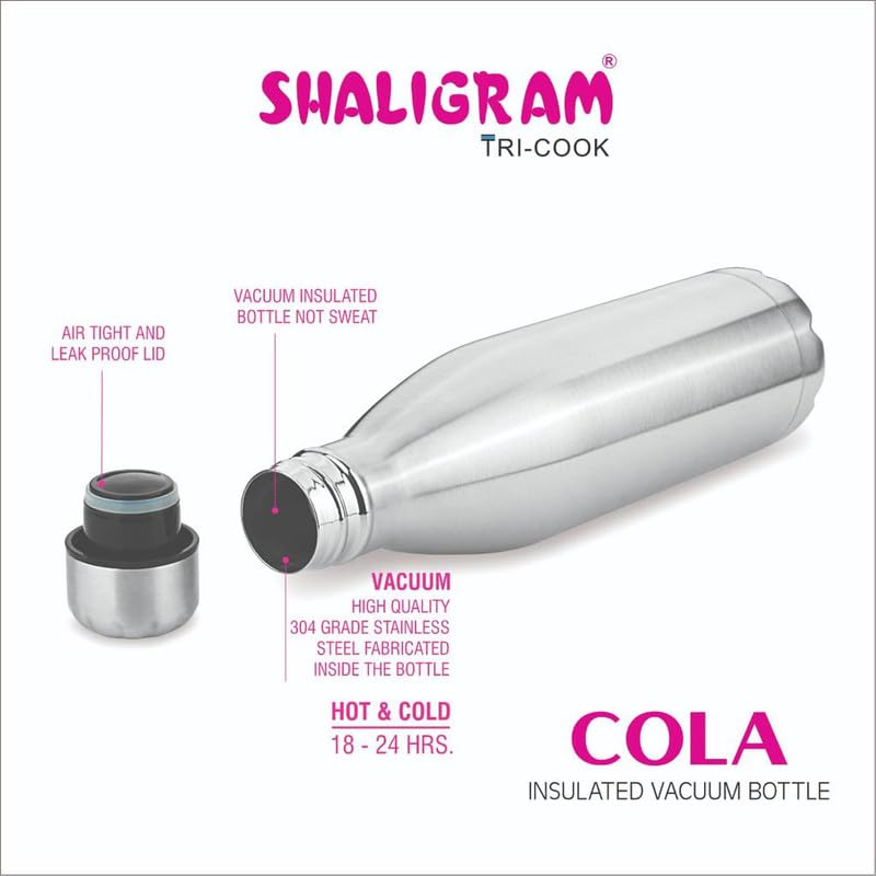 Image of SHALIGRAM Stainless Steel Thermosteel Water Bottle, 24 Hr Hot and Cold I Leak Proof Lid I Vacuum Insulated I for Office, Gym, School | COLA
