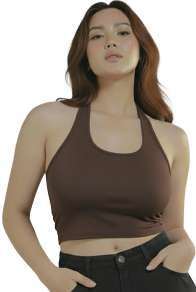 diaz Women Crop Top | Stylish Ribbed Slim Fit V Neck Short Top | Trendy Summer Casual Crop Top for Girls & Womens College Outfit Regular Gym Fashion-Pack of 1-picture-54