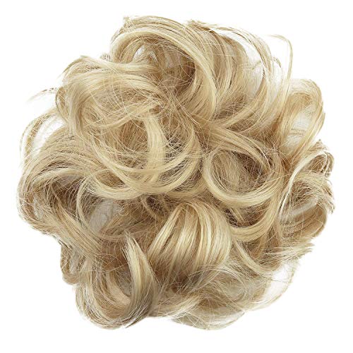 PRETTYSHOP Scrunchie Scrunchy Bun Up Do Hair piece Hair Ribbon Ponytail Extensions Wavy Curly or Messy Verious Colors (bleach blonde mix 86A/613 G28A)