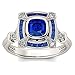 Hoisy Bague Alliance Femme, Bague Fiancaille Argent Bague Zircon Gothique Carrée Argent Coussin Zircone Cubique Taille 61.5