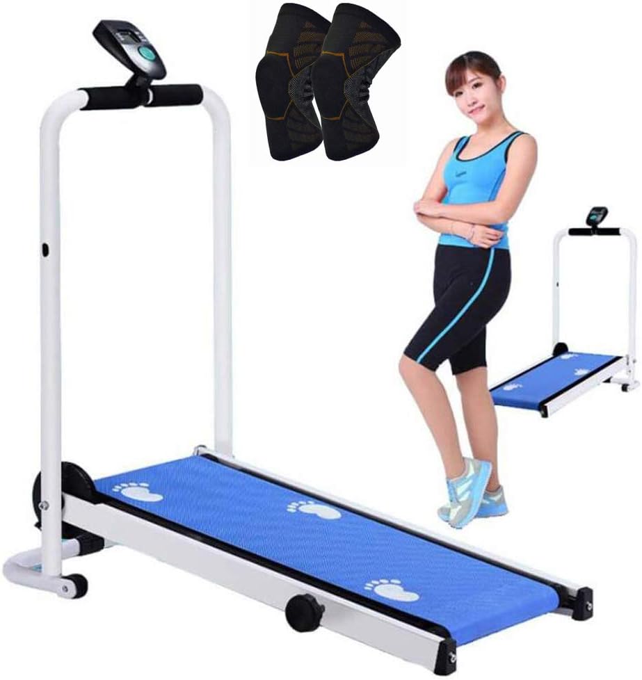 Mini Portable Folding Treadmill for Home Gym - 198 lbs Weight Capacity, Compact Walking Machine with Pulley for Easy Storage and Exercise