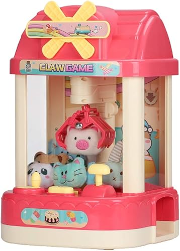 ForBEST - Máquina de garras mágicas con 6 muñecas, 10 cápsulas, cable USB, el mejor regalo para niños (rosa)