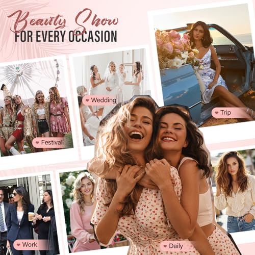 Ombre Hair Extensions Clip In - 14 Inch Synthetic Wavy Curly Clip In Hair Extension For Women And Girls (Color: Dark Blonde with Bleach Blonde Highlights) - Image 6