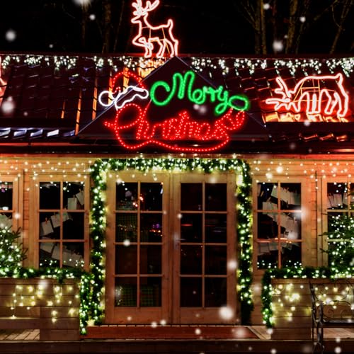 Tujoe Merry Christmas Lighted Sign Outdoor 49" x 26" 630