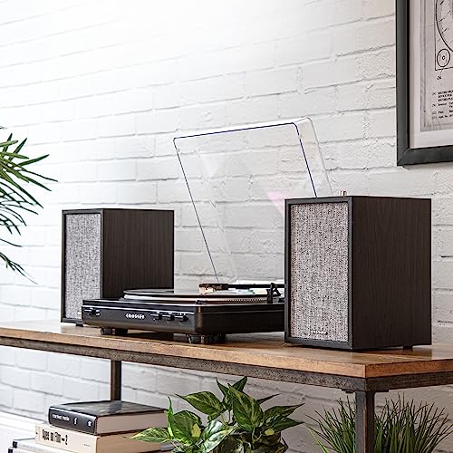 Image of Crosley KT400B-BK Fully Automatic Bluetooth 2-Speed Turntable Record Player with S200A Stereo Speakers, Black