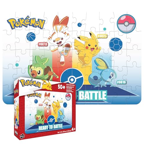 Buffalo Games - Pokemon - Floor Puzzle - 50 Piece Jigsaw Puzzle for Families -Challenging Puzzle Perfect for Game Nights
