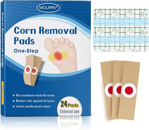 Rimuovi Calli Piedi, MQUPIN Wart Remover, Trattamento di Rimozione di Verruche, Verruche Rimozione Piedi, Corn Remover Rimuove Verruche Plantari, Calli, Mais, Blocca la Ricrescita (24PCS)