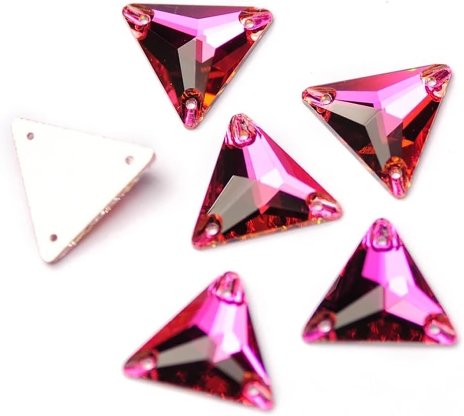 Trójkątne Kamienie Do Szycia Aaaaa I Kryształy Glass Strass Płaski Tył Szyte Cyrkonie Do Sukienki Biżuteria Kryształ, VM, 22mm 24Pcs