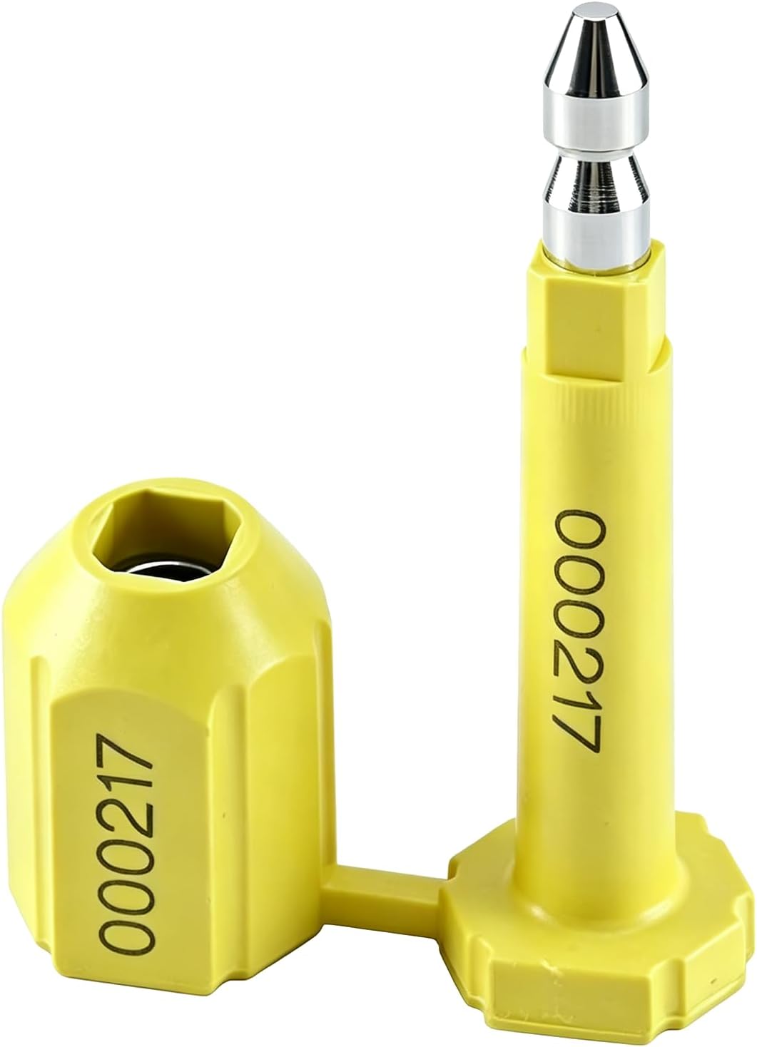 Amarine Made Bolt Seals 100PCS Progressive Serial Yellow Shipping Seals | ISO 17712:2013(H) Certified, 8mm Steel Anti-Spin Bolt Seals. Single-Use Tamper-Evident, Laser Serial Traceable for Containers
