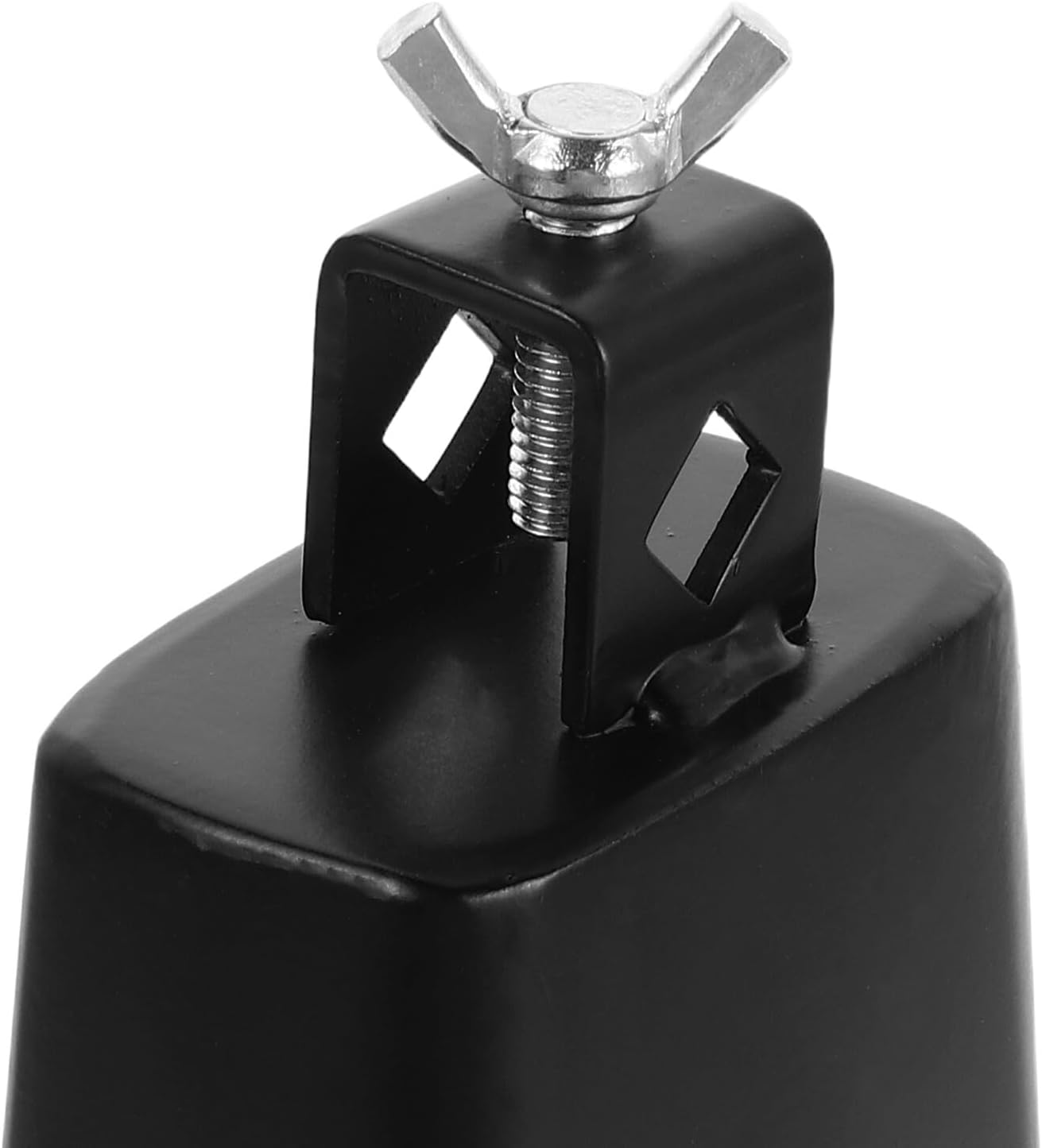 HEMOTON 6-inch Metal Cowbell with Bass Drum Clamp Precision Drum Cowbell Mounting Bracket for Percussion Instruments Suitable for ’orff Percussion Sets