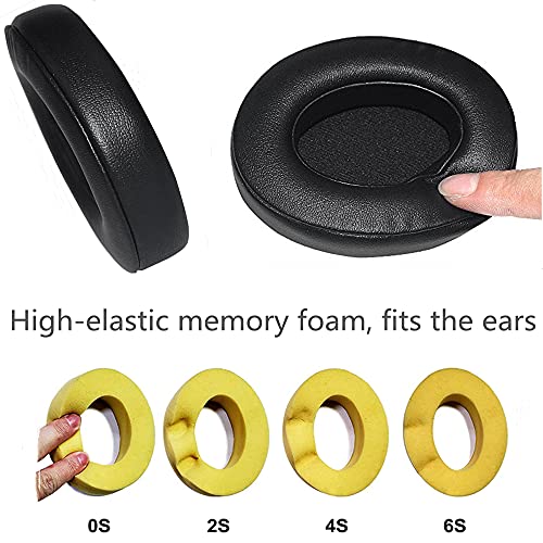Repuestos Almohadillas para Studio 2 y Studio 3 Auriculares, Cubiertas de Almohadillas de Cuero Proteico Suave Compatibles con Beats by Dr. Dre Studio 2.0 Cableado/Inalámbrico y Studio 3.0 (Negro) miniatura 2