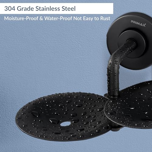 Image of Plantex (Primax) 304 Grade Stainless Steel Double Soap Holder /Soap Stand /Soap Dish for Bathroom and Wash Basin /Bathroom Accessories - Daizy (Black)