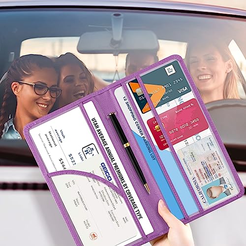 Image of CoBak Car Registration and Insurance Holder | Vehicle Glove Box Organizer, Auto Truck Compartment Document Case with Magnetic Closure for Insurance & Driver License