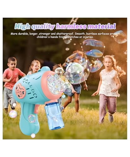 Image of Niku Bubble Gun Maker Toys for Kids Girls Boys | Leak-Proof Bubble Machine Automatic Space Theme | 1 Bubble Solution | Best Birthday Gift - Orange
