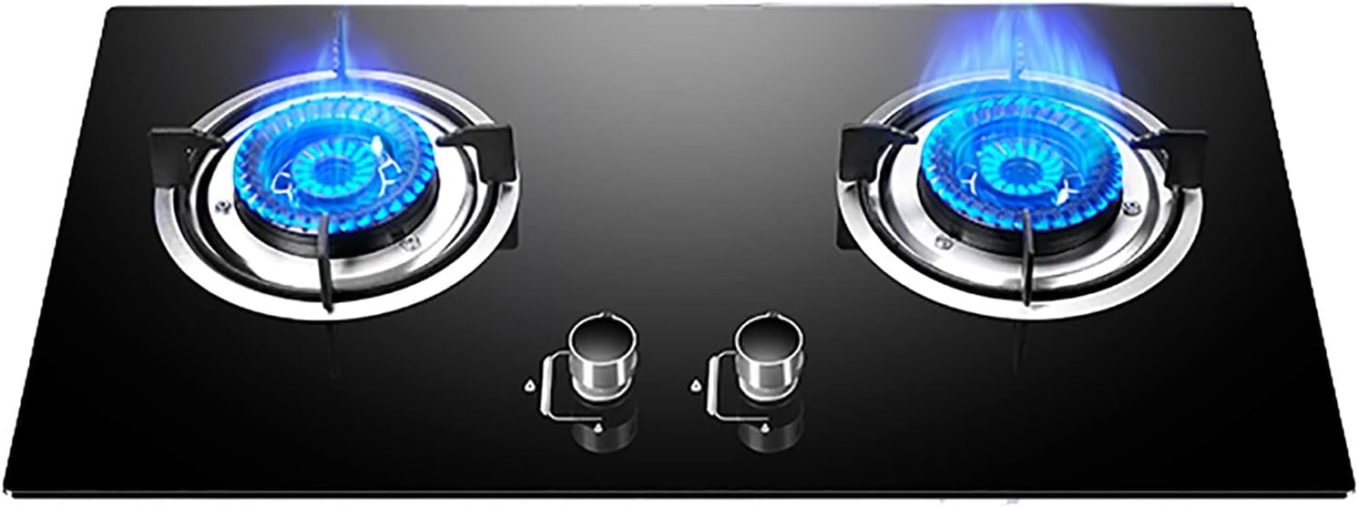 Burner Gas Cooker gas hob 71cm Built-in Cooktop, 2 Hob, Natural Gas/Propane, Safety Valves, Automatic Switch-Off, Cast Iron Pan Support, Compact And Practical Design