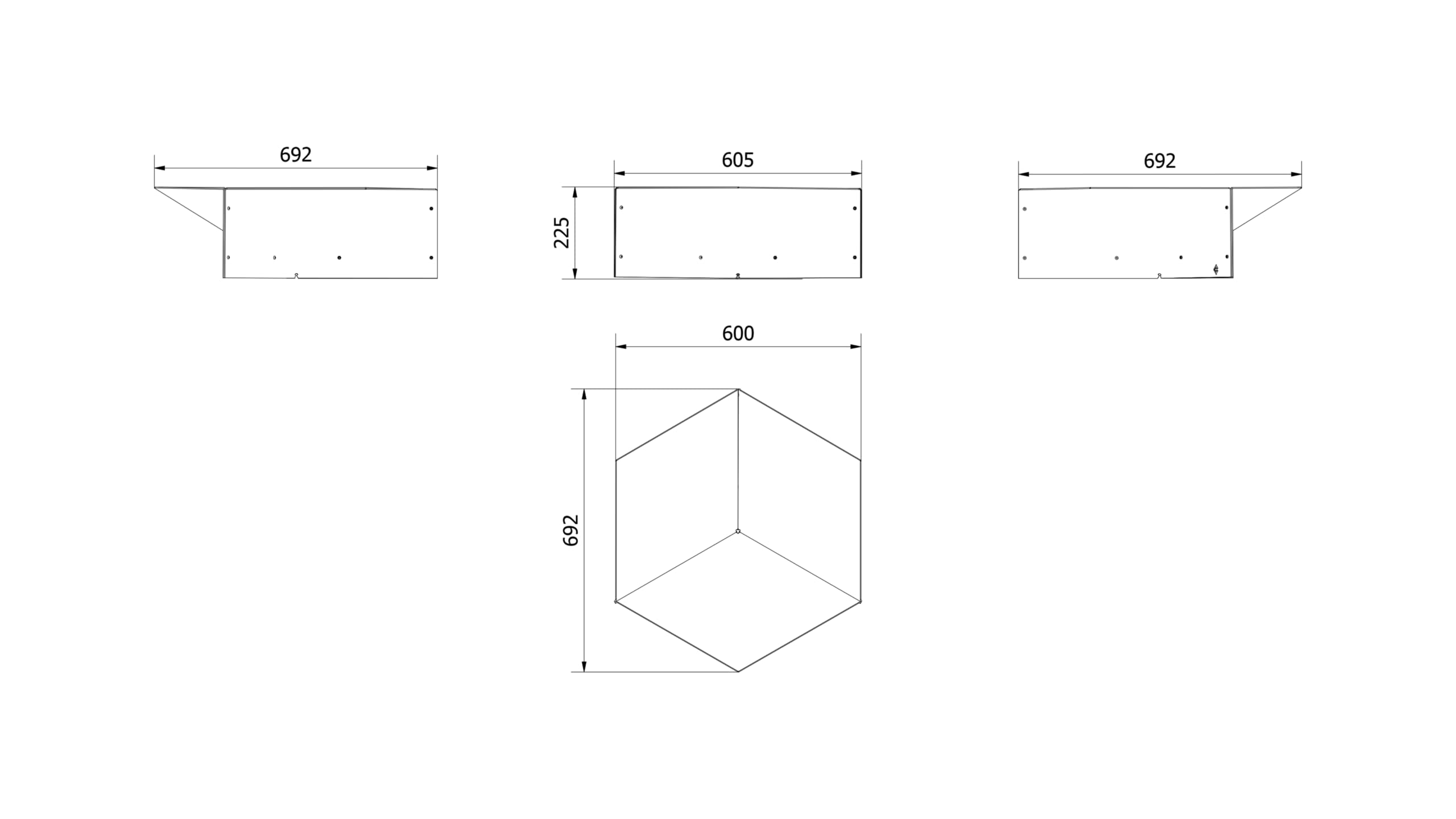 KRATKI Braciere da giardino L69 L60 H22 22,5 x 69,2 x 60,5 cm resistente al | Fire Gamma da appoggio, esagonale, dimensioni L69,2 x L60,5 x H22,5 cm, peso 15,5 kg, realizzato in robusto acciaio; calore