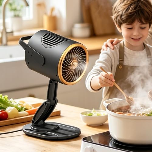 Ventilateur d'évacuation portable rechargeable à 3 vitesses avec support réglable - 4
