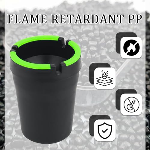 Image of Car Ashtrays for Cup Holder Smell Proof,Multi-Functional Smokeless Ashtray for Car Storing Cigarettes,Rubbish,Ashtray with Lid Smell Proof for Most Vehicles (Black)