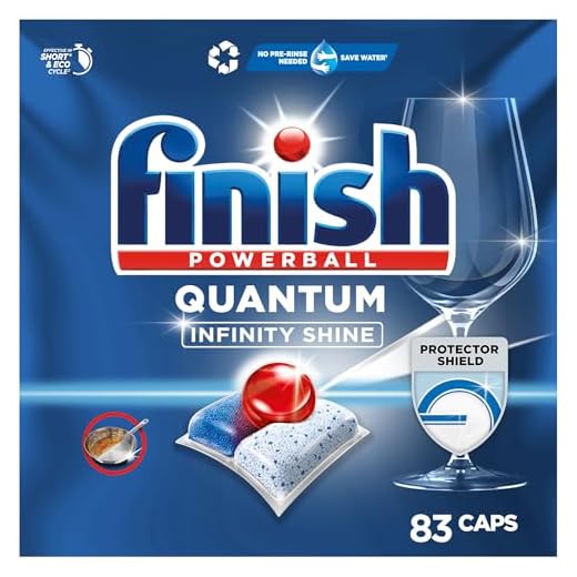 Finish Powerball Quantum Infinity Shine, pastillas para el lavavajillas con protección del cristal, 83 pastillas