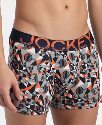 Image of Jockey FP23 Men Super Combed Cotton Elastane Stretch Printed Trunk with Ultrasoft Waistband (Prints May Vary)