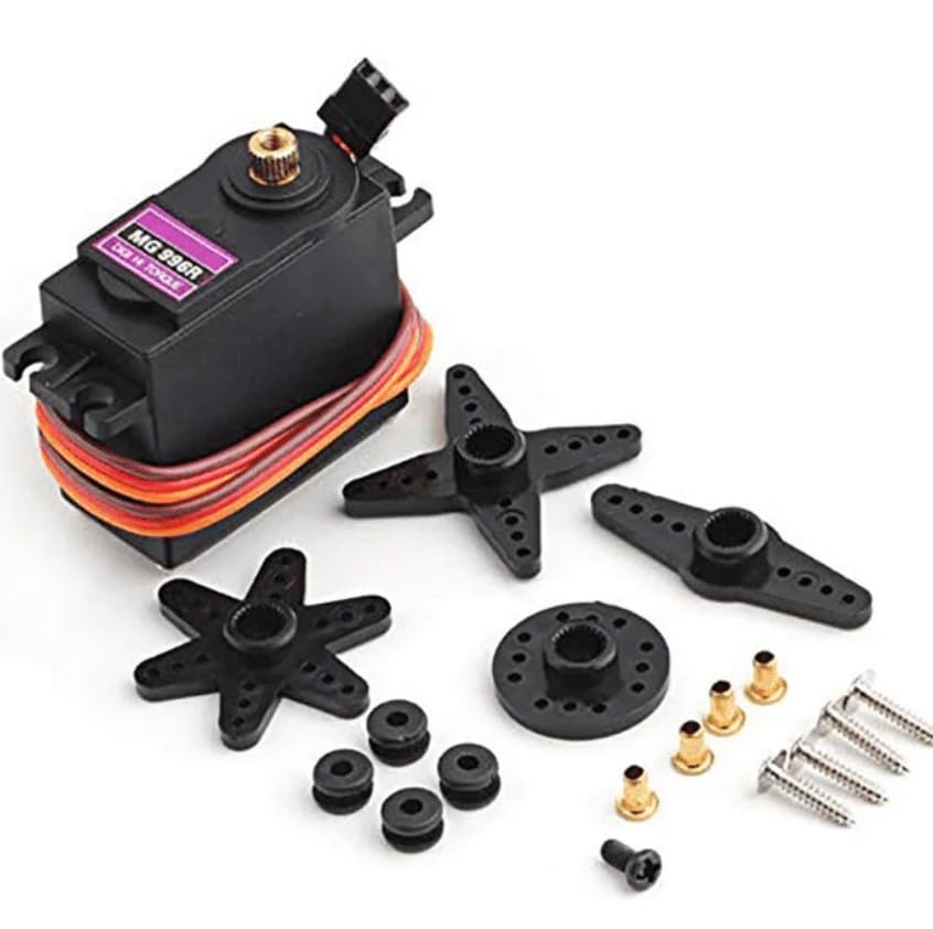 Image of Robocraze MG996R TowerPro MG996R Servo Motor | High Speed Metal Gear Servo with 11kg /cm Torque for Robotics, RC Vehicles & Automation Applications - (Pack of 2)