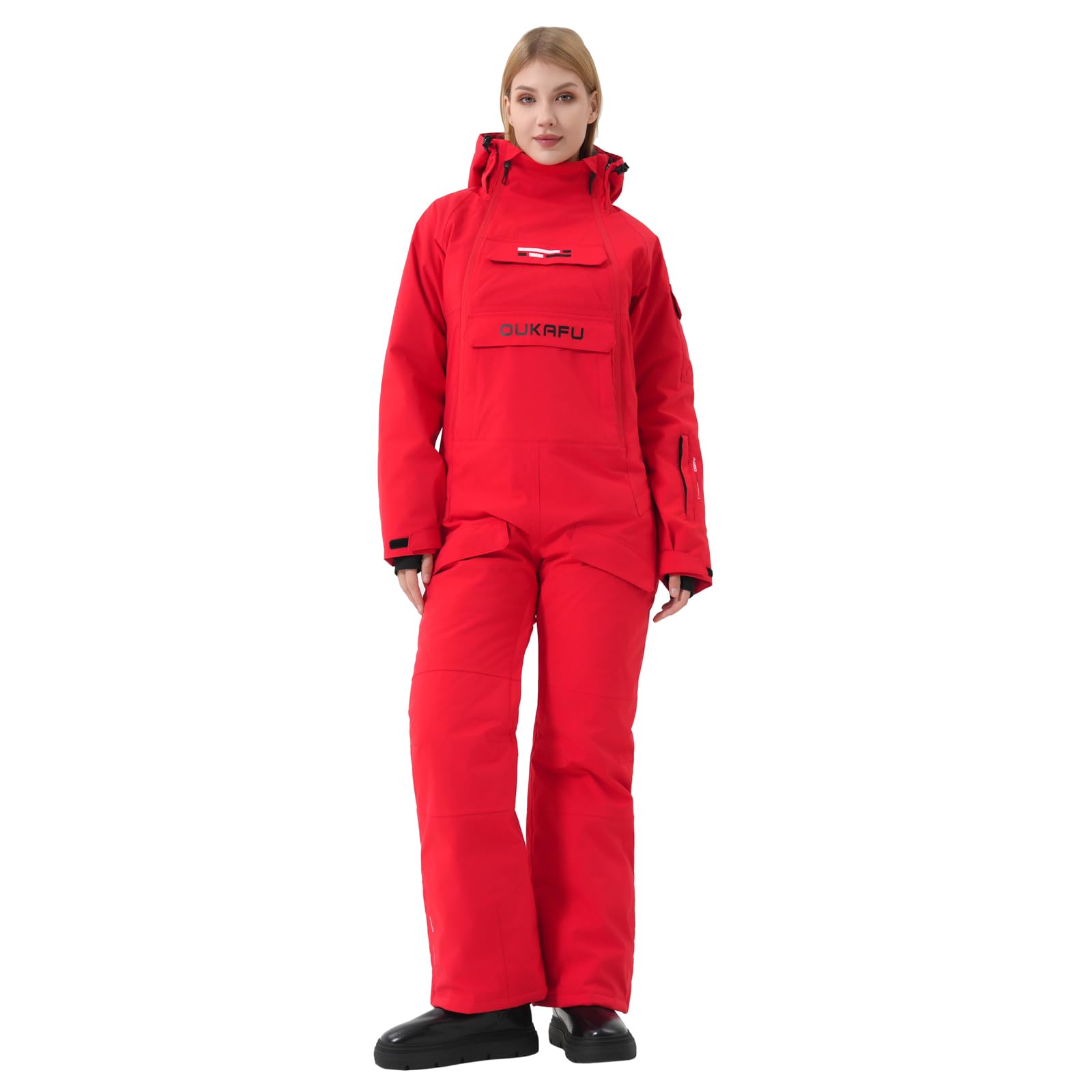 Women One Pieces Ski Suits Waterproof OUKAFU