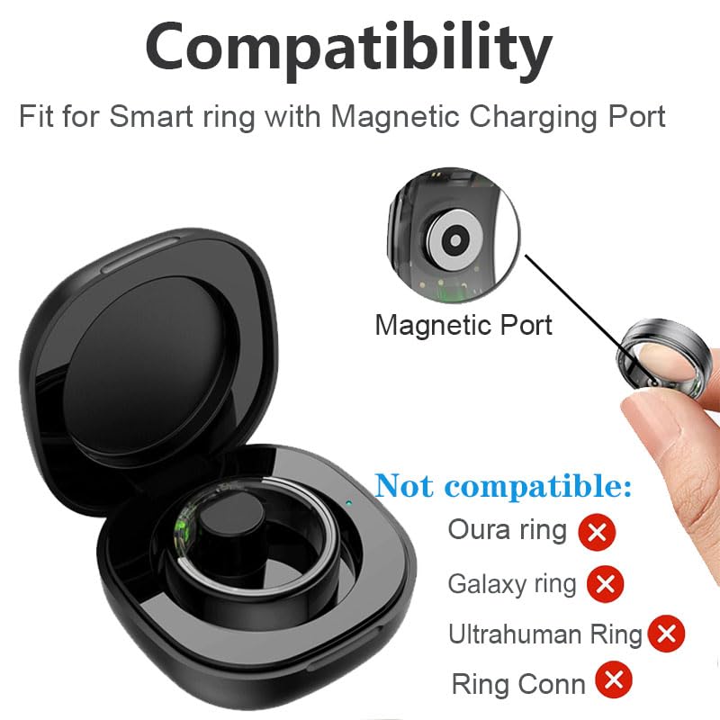 Magnetic Smart Ring Charging Case, for Lifebee, COLMI, YoR by Letsfit TM11 Fitness Ring Charging Box Small Portable Char - Additional View