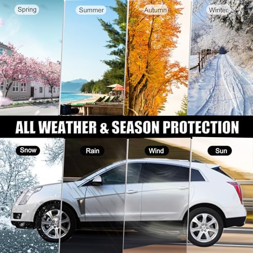 Image of Car Cover Custom Fit for Toyota 4runner, 210D SUV Car Cover Waterproof All Weather, 6 Layers Full Exterior Covers with Zipper Door & Windproof Bands, Mirror Pocket for Snow Rain Dust Protection